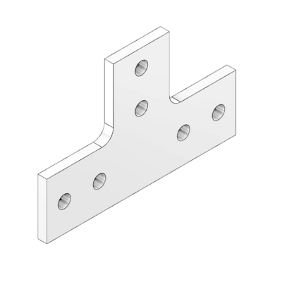 41-174-1 MODULAR SOLUTIONS ALUMINUM CONNECTING PLATE<br>135MM X 135MM FLAT TEE W/HARDWARE